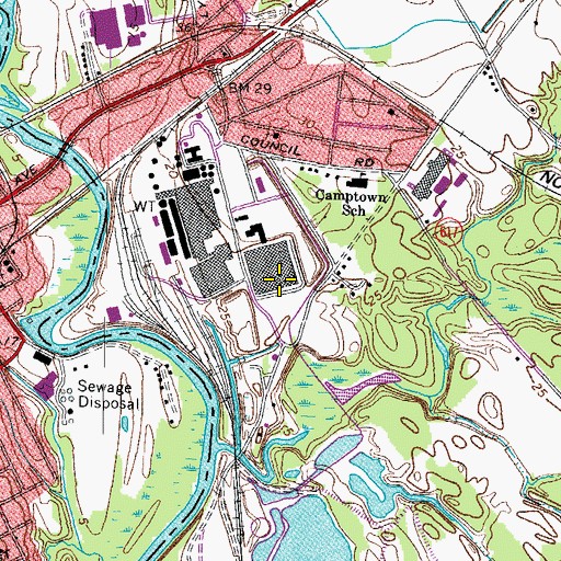 Topographic Map of International Paper Company Fire Brigade, VA