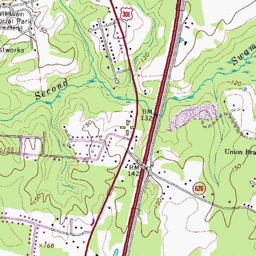 Topographic Map of Carson Volunteer Fire Department Substation - Company 3, VA