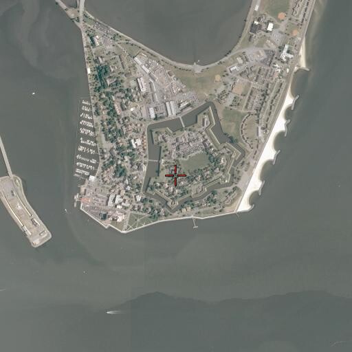 Aerial/Satellite Image of Fort Monroe Fire Department, VA