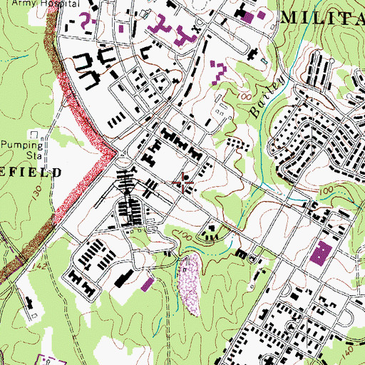 Topographic Map of Fort Lee Fire and Emergency Services Station 3, VA