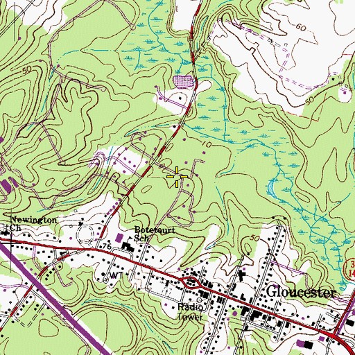 Topographic Map of Tri - County Transportation, VA