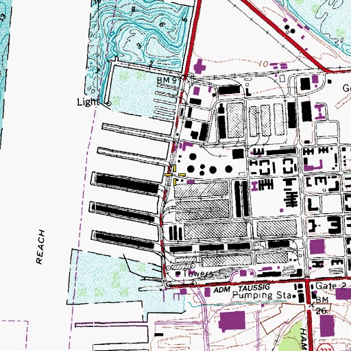 Topographic Map of Navy Regional Mid - Atlantic Fire and Emergency Services Station 1 Decatur Avenue, VA