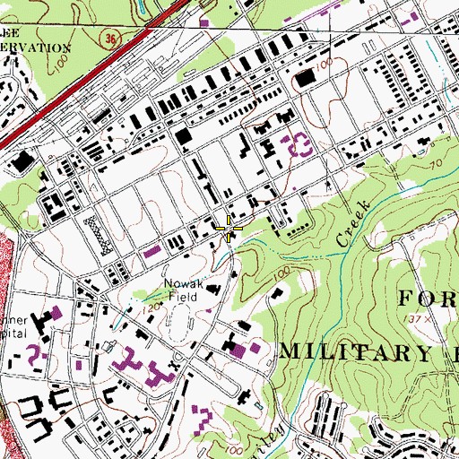 Topographic Map of Fort Lee Fire and Emergency Services Station 1, VA