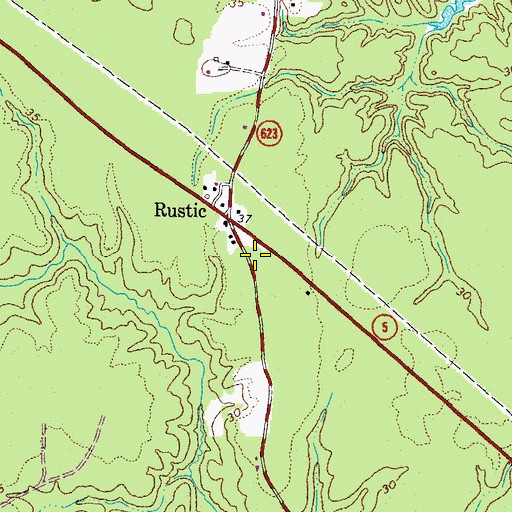 Topographic Map of Charles City Volunteer Fire Department Station 3, VA