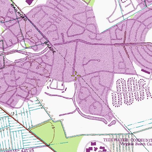 Topographic Map of Virginia Beach Volunteer Emergency Medical Services Station 18 Green Run, VA