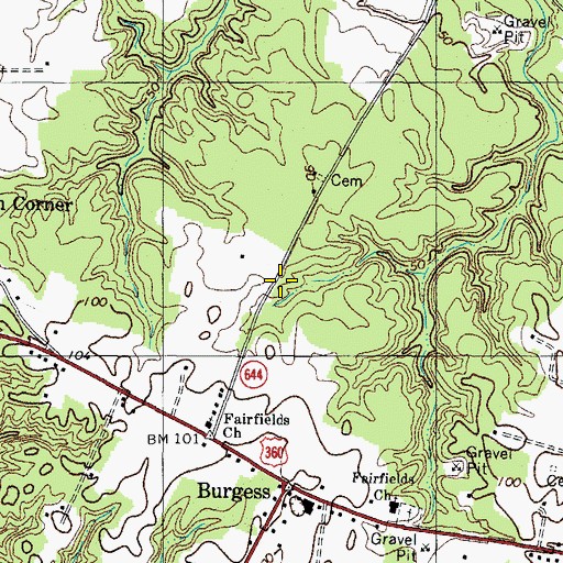Topographic Map of Northumberland Volunteer Rescue Squad Station 2, VA