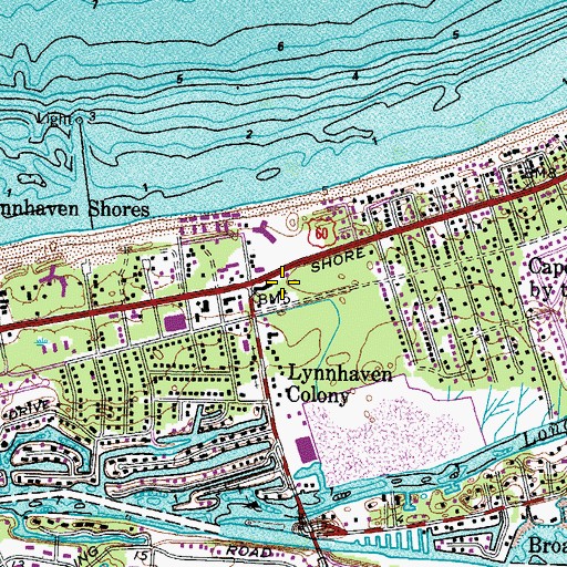 Topographic Map of Virginia Beach Fire Department Station 1 First Landing, VA