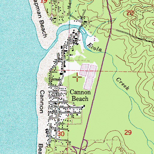 Topographic Map of Cannon Beach Sewage Treatment Plant, OR