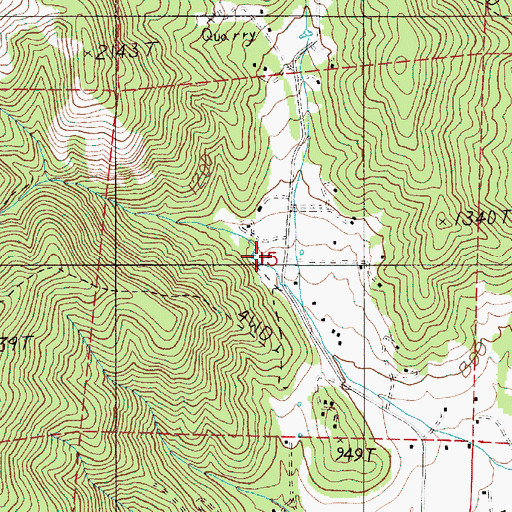 Topographic Map of Myrtle Creek Springbrook Water Treatment Plant, OR