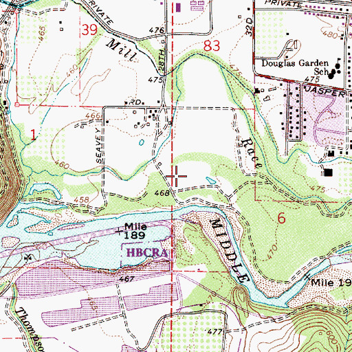 Topographic Map of Springfield Utility Board Willamette Wellfield, OR