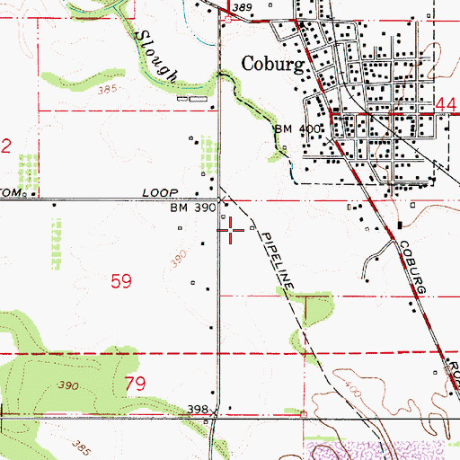 Topographic Map of Coburg Water Treatment Plant, OR