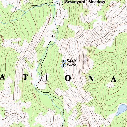 Topographic Map of Shelf Lake, CA