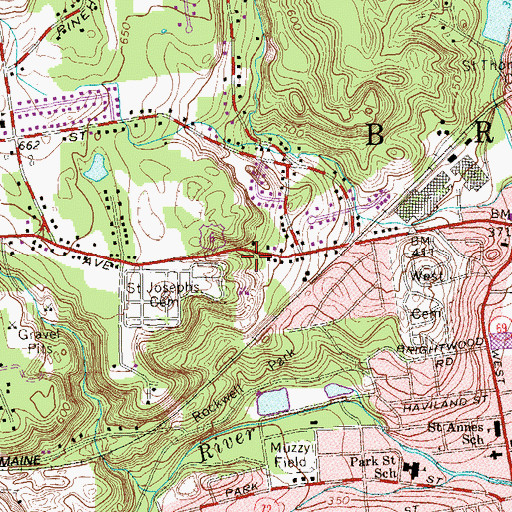 Topographic Map of Bristol Hospital Emergency Medical Services, CT