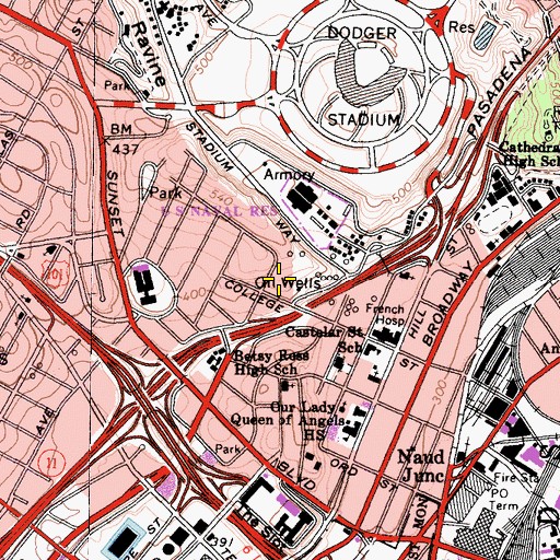 Topographic Map of Kaiser Permanente Hospital Mental Health Center, CA