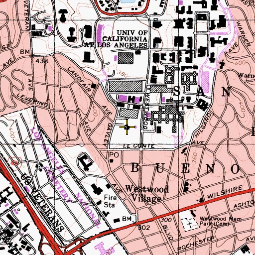 Topographic Map of Resnick Neuropsychiatric Hospital at University of California Los Angeles, CA