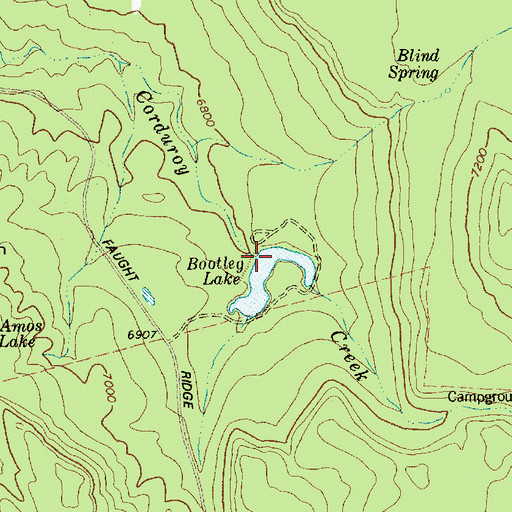 Topographic Map of Bootleg Lake, AZ