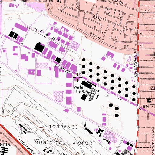 Topographic Map of Little Company of Mary Subacute Care Center South Bay, CA