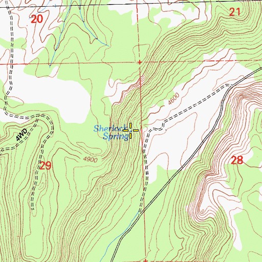 Topographic Map of Sherlock Spring, CA
