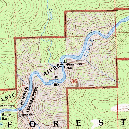 Topographic Map of Sherman Bar, CA