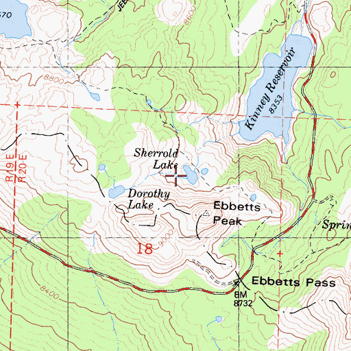 Topographic Map of Sherrold Lake, CA