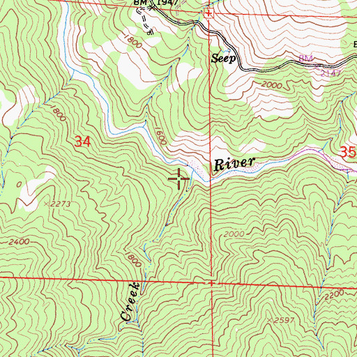 Topographic Map of Shields Creek, CA