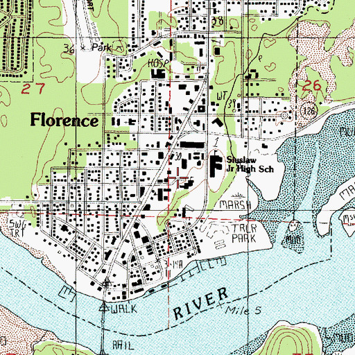 Topographic Map of Florence Events Center, OR