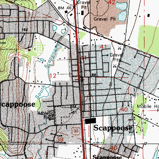 Topographic Map of Scappoose Municipal Court, OR