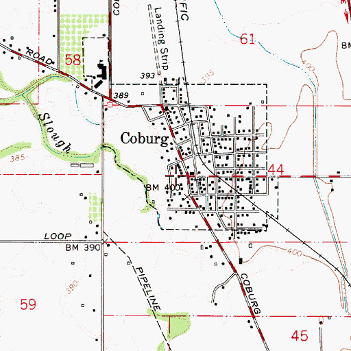 Topographic Map of Coburg Public Works Shop, OR