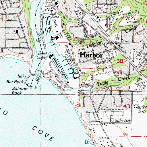 Topographic Map of Pelican Bay Lighthouse, OR