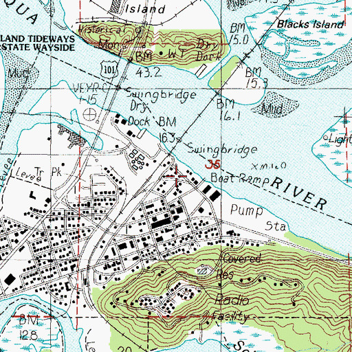 Topographic Map of Umpqua Discovery Center, OR