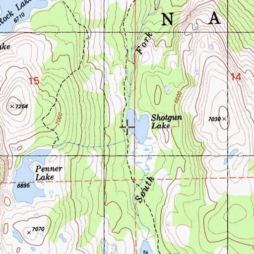 Topographic Map of Shotgun Lake, CA