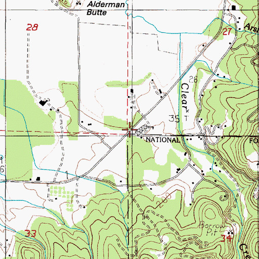 Topographic Map of Tillamook County South District Public Works, OR
