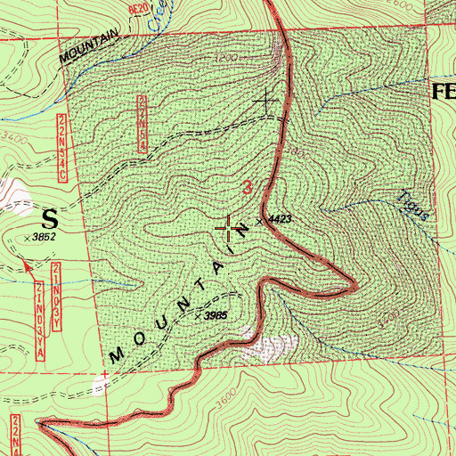Topographic Map of Shute Mountain, CA