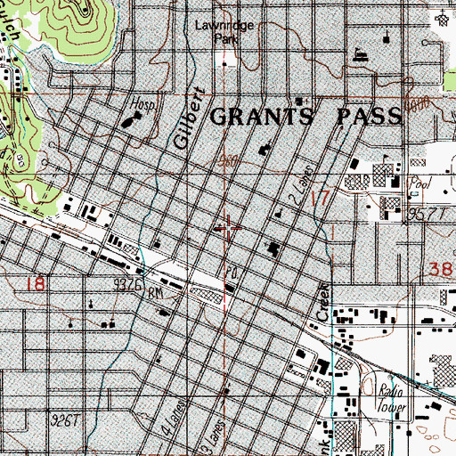 Topographic Map of Josephine Community Library, OR