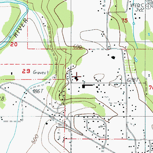 Topographic Map of Pleasant Hill Community Theatre, OR