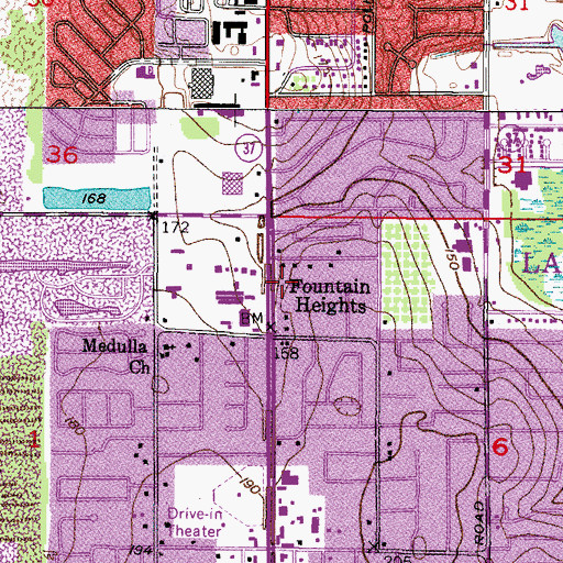 Topographic Map of Polk County Emergency Medical Services Station 15 - 26 Lakeland South, FL