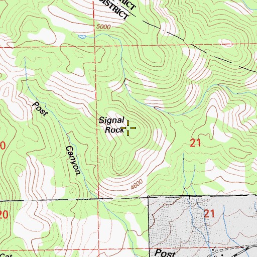 Topographic Map of Signal Rock, CA