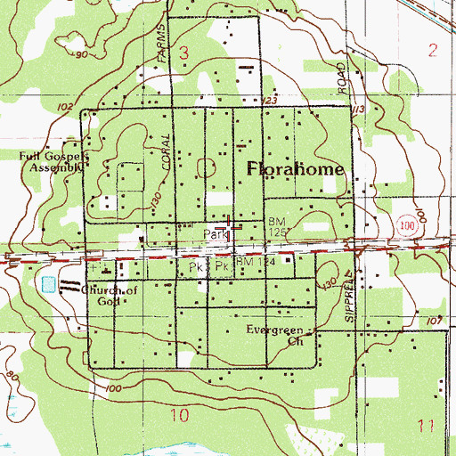 Topographic Map of Putnam County Emergency Medical Services Rescue Station 88, FL