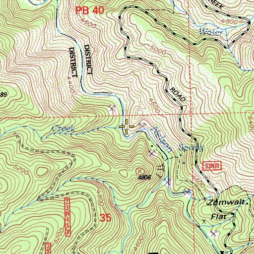 Topographic Map of Silver Creek, CA