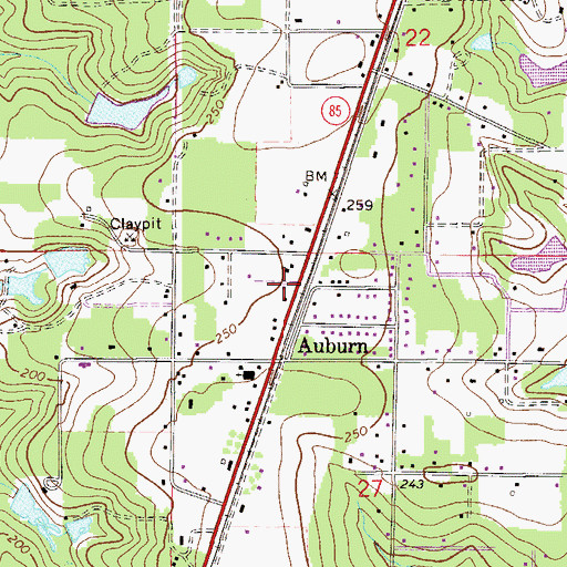 Topographic Map of Okaloosa County Emergency Medical Services Station 6, FL