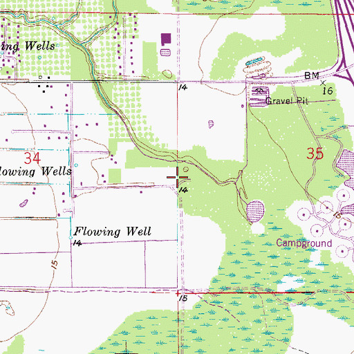 Topographic Map of Lee County Emergency Medical Services, FL