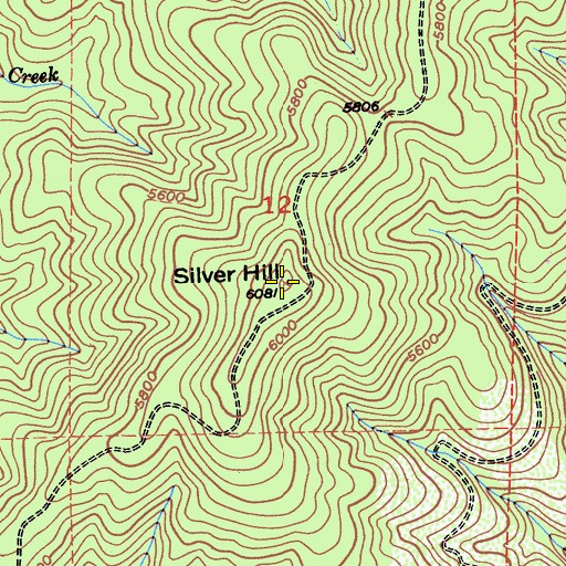 Topographic Map of Silver Hill, CA