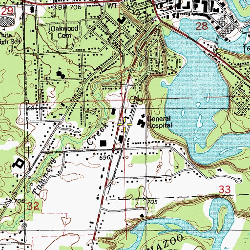 Topographic Map of Life Ambulance Service, MI