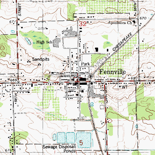 Topographic Map of American Medical Response Fennville, MI
