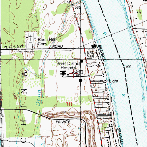 Topographic Map of Tri - Hospital Emergency Medical Services Station 3, MI