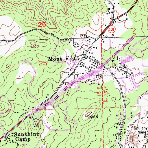 Topographic Map of Tuolumne County Ambulance Service Station 20, CA