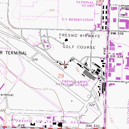 Topographic Map of SkyLife of Central California Air Ambulance, CA