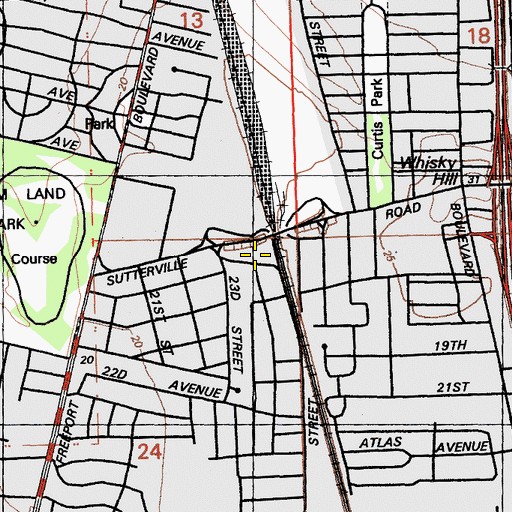Topographic Map of TLC Transportation, CA