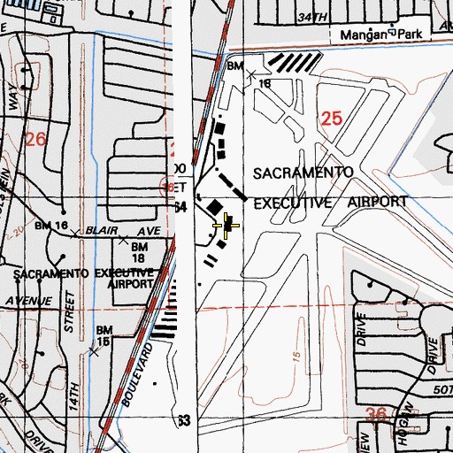 Topographic Map of Reach Air Medical Services Reach 50 Base, CA