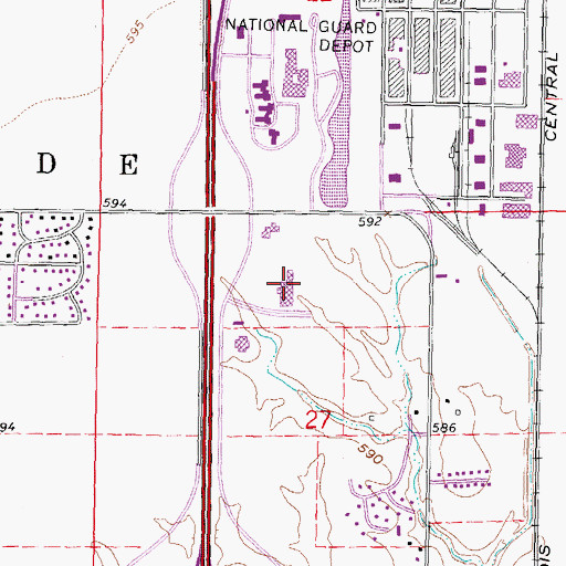 Topographic Map of Lincoln Prairie Behavioral Health Center, IL